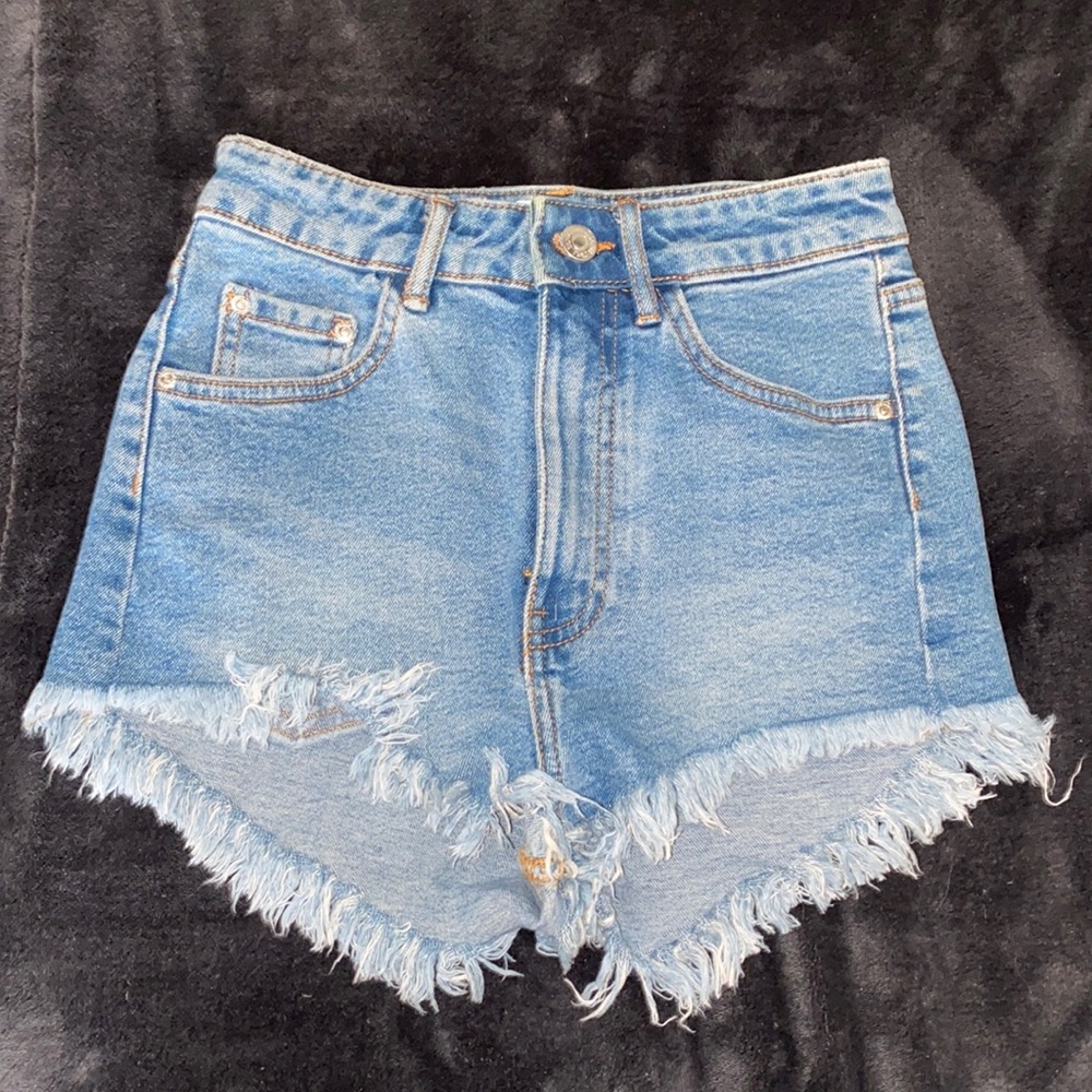 Blue High Waisted Jean Shorts